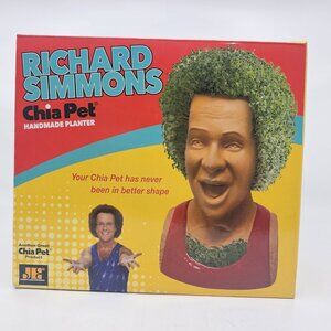 Richard Simmons Chia Pet Handmade Planter with Seeds and Tray OPEN BOX